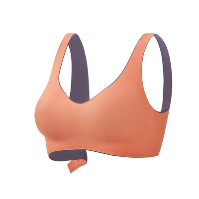 乳胶文胸无钢圈睡眠背心式冰丝薄款运动内衣女美背小胸聚拢胸罩夏