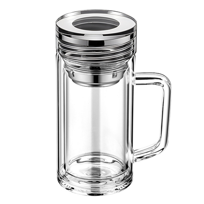 水杯玻璃杯带把手高级茶杯商务杯