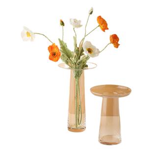 LIVETAI 文艺民宿家居设计插花装饰ins风摆件透明T形水培玻璃花瓶