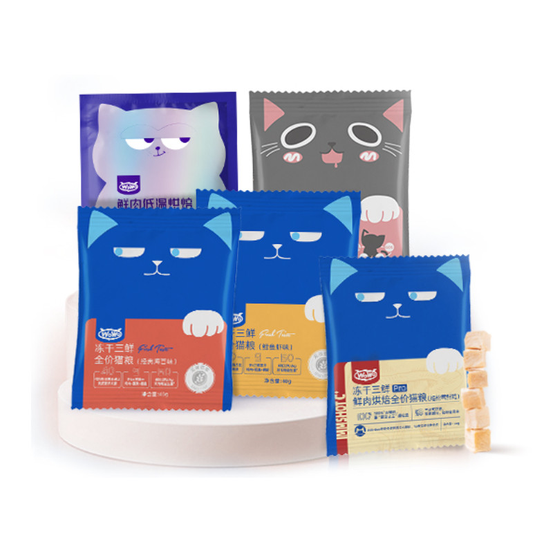 WoWo喔喔品牌热销猫粮冻干三鲜烘焙猫粮全价猫粮试吃合集