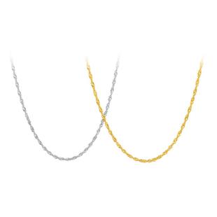 【百亿补贴】TSL谢瑞麟18K金水波纹素链项链K黄K白素金双色BD458