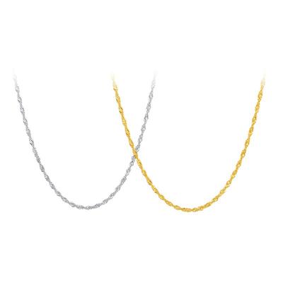 谢瑞麟18K金水波纹素链