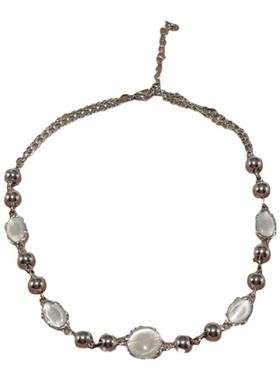 金属链拼接女猫眼宝石项链颈链