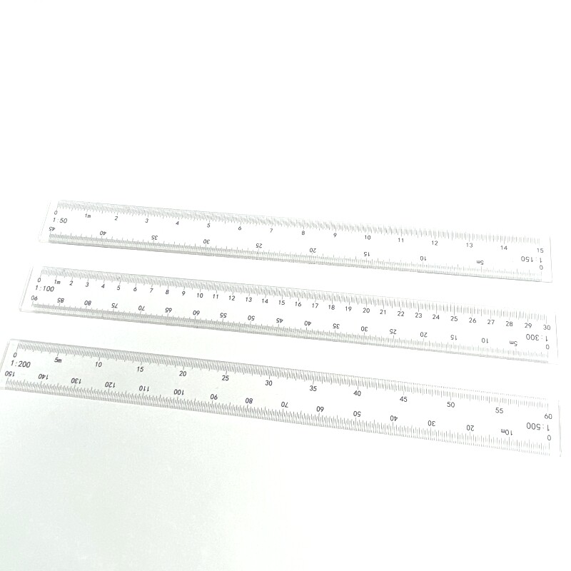 建筑师考试15CM30CM平板透明比例尺1:50 150 200 500 100 300包邮