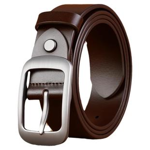 Jeep吉普头层纯牛皮腰带男休闲手工皮带男真皮针扣正品复古裤带潮