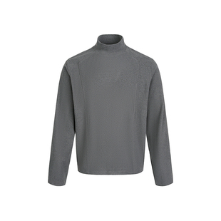 Dream made 半高领双面德绒解构长袖T恤男秋冬休闲内搭打底衫上衣