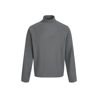 Dream made 半高领双面德绒解构长袖T恤男秋冬休闲内搭打底衫上衣