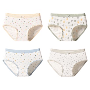 洁丽雅女士全棉内裤少女生舒适纯棉裆中腰亲肤柔然透气薄款短裤头