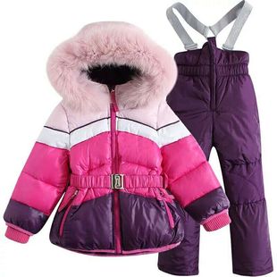 儿童滑雪服套装冬季户外运动服轻便保暖防风防泼水女童羽绒棉服