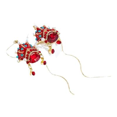 中国风脸谱耳环轻奢气质流苏耳线