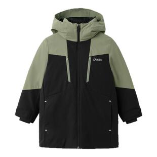 ASICS/亚瑟士童装冬三防中长款羽绒服派克服加厚保暖男童拼色外套