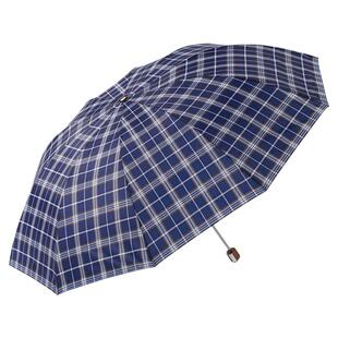 天堂伞10骨三人加大伞加固厚英伦风折叠便携格子晴雨伞两用男女士