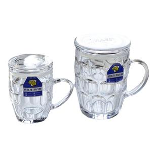 钢化玻璃杯子防摔加厚耐热高温茶杯带把手柄家用待客水杯扎啤酒杯