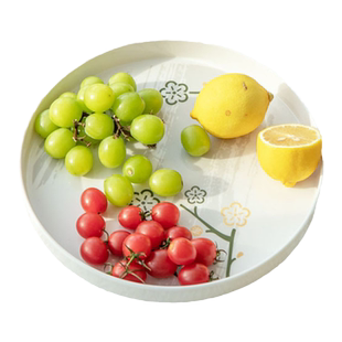 显初圆形茶托盘家用放茶杯圆茶盘客厅放水杯茶壶圆托盘置物收纳盘