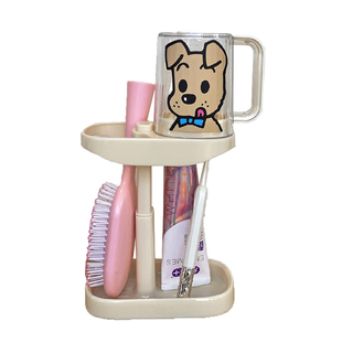 可爱刷牙杯倒扣漱口杯电动牙刷牙膏收纳台面置物架情侣洗漱杯宿舍