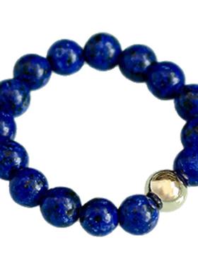 珍巧阁金珠青金石戒指