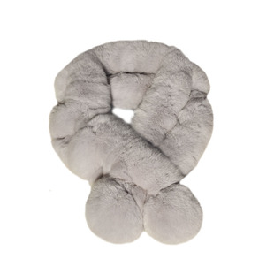 獭兔毛围脖球球可爱皮草围巾女濑毛毛绒双面加厚冬季百搭懒毛真毛