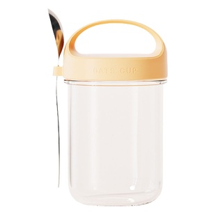 隔夜燕麦杯便携早餐酸奶杯带盖勺外带密封沙拉牛奶杯奶昔麦片杯子