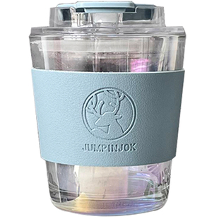 网红玻璃杯女生高颜值轻奢咖啡杯男便携水杯2025新款万圣夜礼物