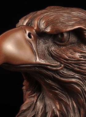 紫铜鹰首摆件大展宏图老鹰头现代创意工艺品家居客厅办公室装饰品