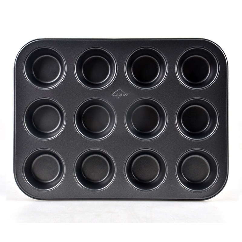 家用烤箱烘焙模具大小号12连模蛋糕模玛芬不粘连体蛋糕烤盘送油刷