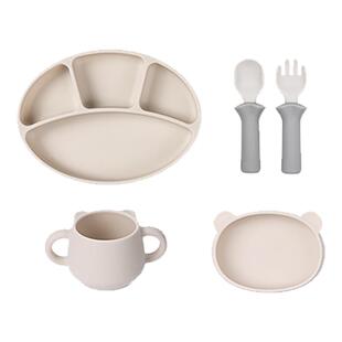 modui宝宝餐具礼盒袋婴儿学吃饭辅食碗餐盘套装周岁套盒儿童送礼