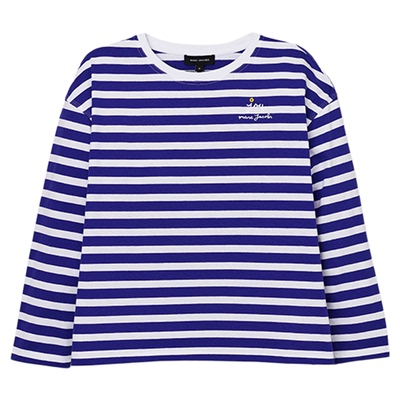 【新年特惠】MARC JACOBS/莫杰 纯棉蓝白条纹小雏菊休闲长袖T恤