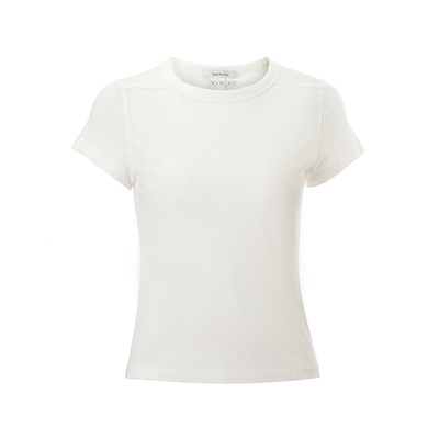 SoloForTwo 高舒适单品 直肩T恤 夏日基础款长绒棉圆领正肩短袖