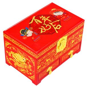 结婚嫁妆首饰盒铜丝螺钿贝壳镶嵌平遥漆器珠宝收纳妆奁盒结婚礼物