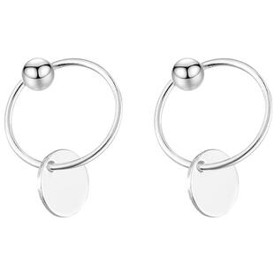 925银耳环女现代感几何圆片简约个性气质时尚小众设计感新款百搭