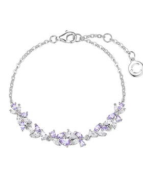 「紫藤花」纯银s999紫藤手链女轻奢小众七夕送女友闺蜜生日礼物