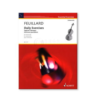 【促销】斐雅尔大提琴每日练习大提琴独奏 德国朔特原版乐谱书 Schott Feuillard Daily Exercises cello ED1117