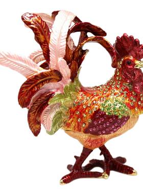 新年礼物金鸡招财摆件合金装饰