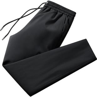 雪中飞男士羽绒裤冬季外穿加厚防寒保暖棉裤直筒松紧腰纯鹅绒裤子