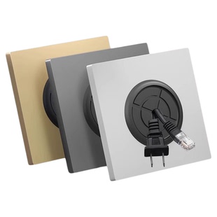 空白面板带出线孔装饰遮挡盖板86型穿线插座电视墙壁堵洞穿孔白板