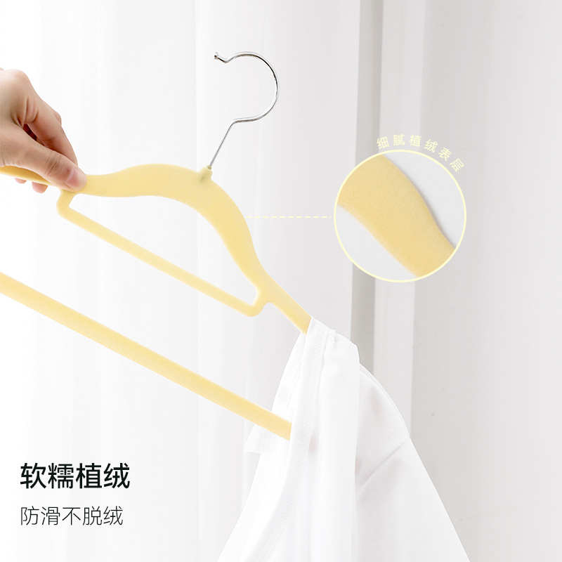 卞老师家庭干湿两用无痕超薄植绒衣架防滑整理师专用高透光衣撑