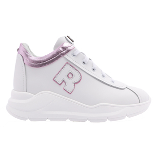 RUCO LINE如卡莱意大利真牛皮厚底休闲运动跑鞋女小白鞋5cm增高鞋