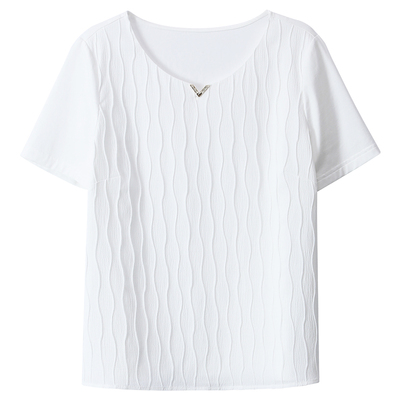 osa欧莎白色方领短袖薄款百搭