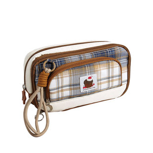 2026新款韩系ins风笔袋高颜值格纹手提大容量铅笔袋多隔层女生初中文具袋小众不撞款小学生磁吸笔袋男孩高中