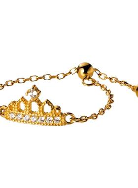 进口D色莫桑石皇冠链条戒指