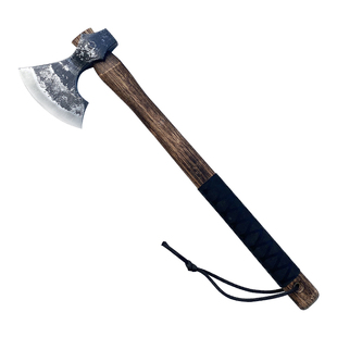 轨道钢锻打户外斧实木柄维京斧战斧露营伐木斧子工具户外全钢斧头