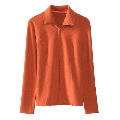 半高领德丽绒秋冬打底衫女2025新款拉链开衫加厚保暖外套宽松卫衣