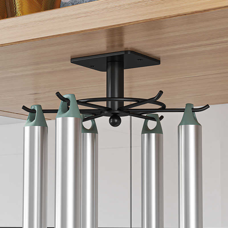 创意免打孔厨房旋转挂钩不锈钢厨具用品锅铲收纳挂勾架铲子置物架