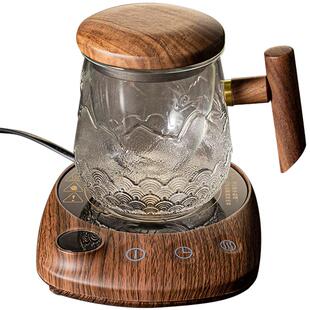 容山堂迷你电陶炉静音煮茶器多功能养生炉耐热玻璃泡茶杯保温底座