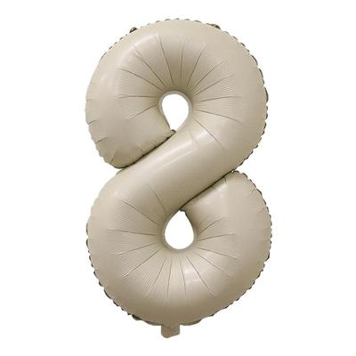 32寸奶油白焦糖色数字气球