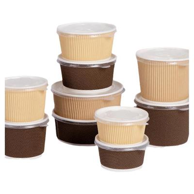 喇叭花汤杯圆形外卖打包带盖纸碗