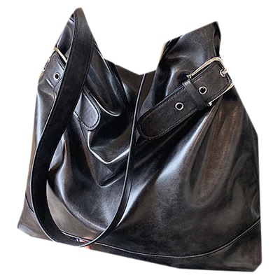 YUEN通勤hobo复古单肩斜挎复古ins百搭饺子包单肩通勤皮质包男女