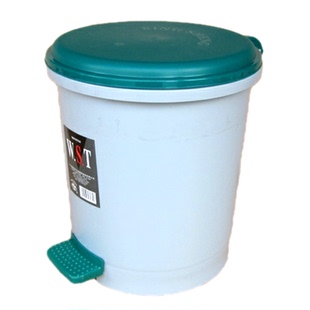 圆形塑料卫生桶5.5L大小号脚踏踩翻盖家用垃圾桶手提收纳筒带内桶