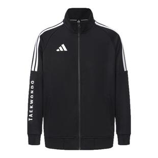 Adidas/阿迪达斯男士夹克外套休闲运动经典三条杠针织立领青少年