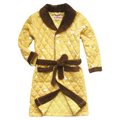 撤柜正品男女童浴袍三层夹棉加厚